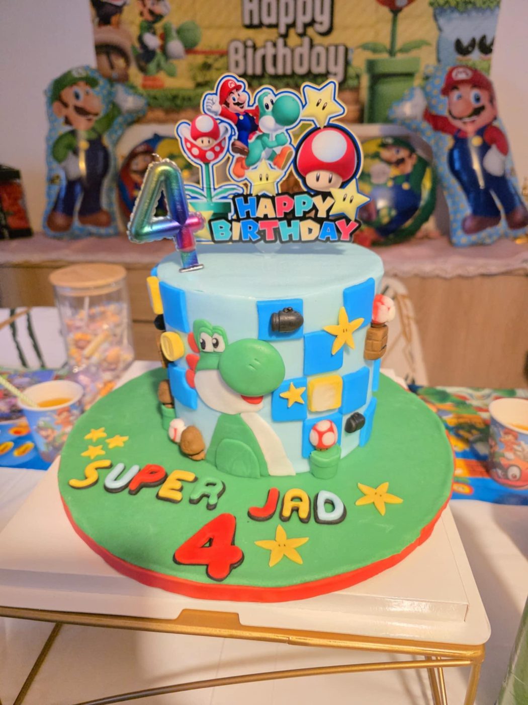 Gâteau Yoshi Super Jad 4 ans