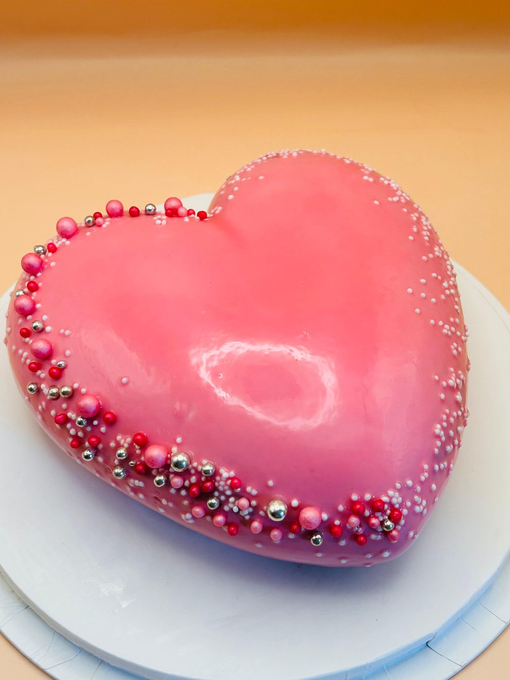 Entremet cœur rose