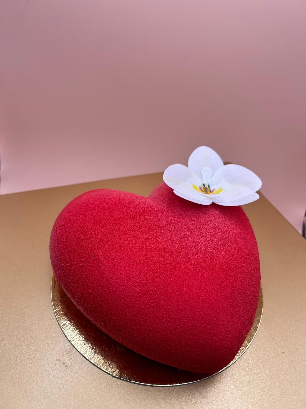 Entremet cœur rouge velours